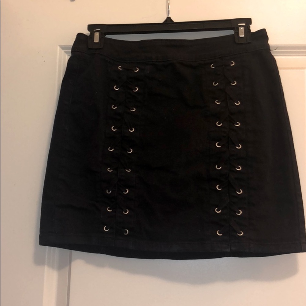 Black mini skirt
